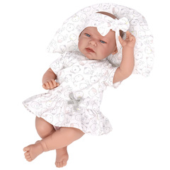 Munecas Antonio Juan Кукла младенец Джесси в сером, 40 см, мягконабивная (33115)