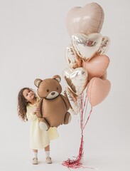 Связка гелиевых шаров Мишка