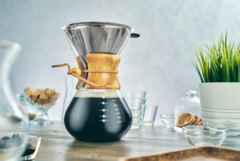 Кофеварка Кемекс (Chemex) с бамбуковой манжетой и фильтром, 400 мл