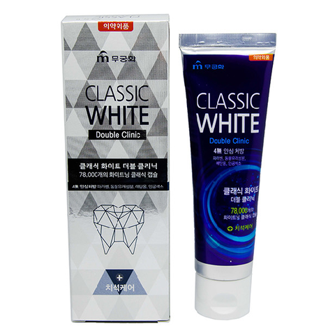 Зубная паста отбеливающая двойного действия с мятой и ментолом Mukunghwa Classic White, 110 гр