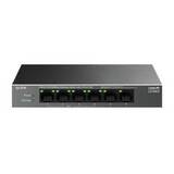 TP-Link LS106LP Настольный коммутатор с 6 портами 10/100 Мбит/с (4 порта PoE), стальной корпус