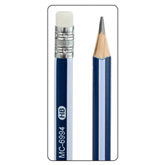 
          Карандаш простой, чернографитный, Basir, деревянный, с ластиком, серия "Office", цветной корпус с сине-белой полоской, 12 шт