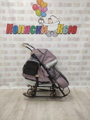 Санки-коляски Galaxy Snow Glory Gloss пудровый