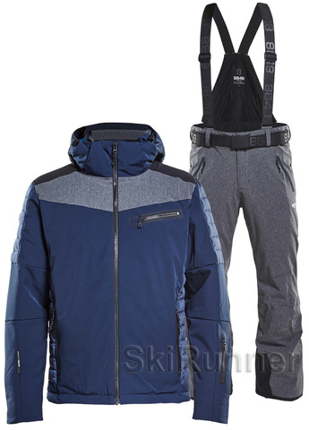 Элитный горнолыжный костюм 8848 Altitude Dimon Jacket Venture Navy-Grey Melange 18 мужской