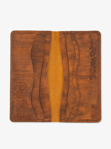 Бумажник «Всё в одном» из натуральной кожи Крейзи, рыжего цвета