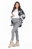 Утепленные брюки для беременных 15308 серый меланж