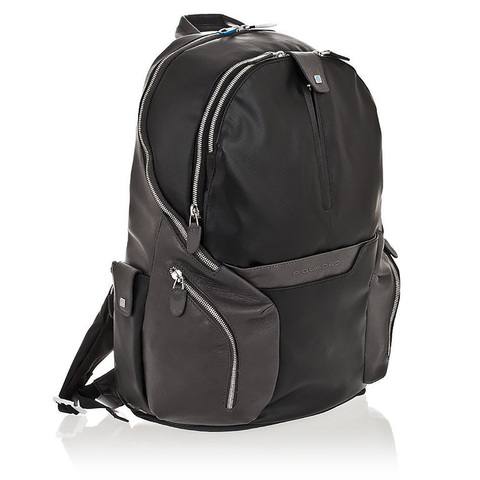 Рюкзак унисекс Piquadro Coleos, чёрный, кожа искусственная/кожа натуральная (CA2943OS/N)