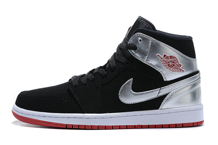 black metallic silver gym red white jordan 1