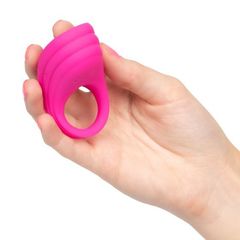 Розовое эрекционное виброкольцо с пультом Silicone Remote Pleasure Ring - 