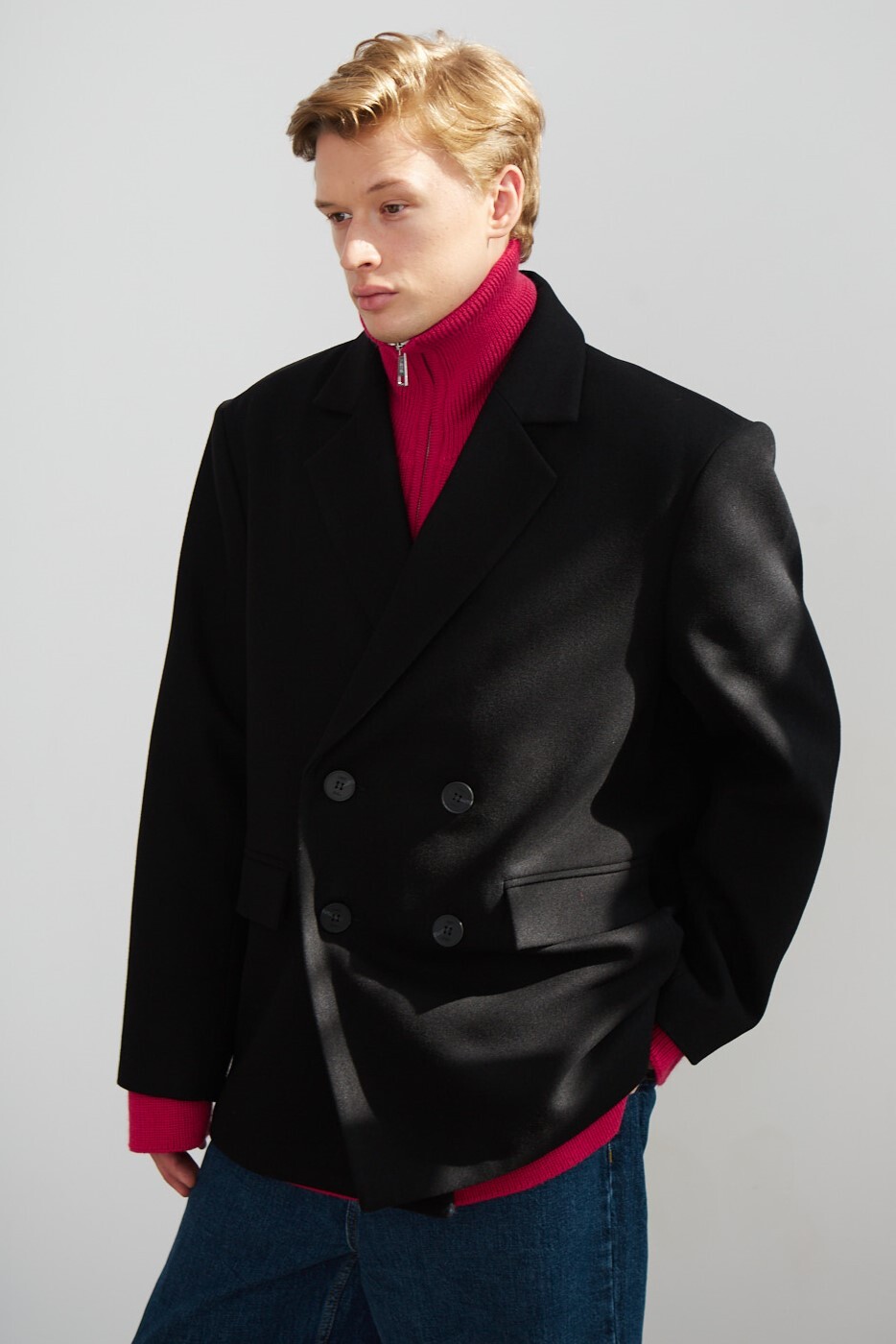 Пальто-пиджак мужское, черный
