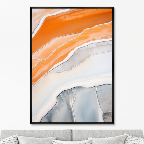 ArtNoMore - Репродукция картины на холсте Salt lakes, grey and orange, No 2, 2024г.