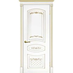 Купить Межкомнатная дверь эмаль Смальта 05 белая Ral 9003 патина золото глухая