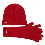 Комплект шапка и перчатки. Цвет красный/черный/серый DSQUARED2