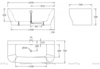 BelBagno BB74-1650 Пристенная, прямоугольная акриловая ванна в комплекте со сливом-переливом цвета хром 1650x780x590