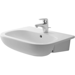 Duravit D-Code Раковина встр. до половины,550x440мм с перел., с 1 отв. под смес., вкл крепление для встраивания в деревянную столешницу,  Цвет:белый 339550000 фото