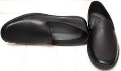 Чёрные мокасины слипоны мужские стиль casual Broni M36-01 Black.