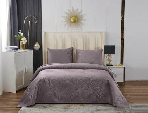Покрывало 240х260 и 2 наволочки 50x70 Sofi De MarkO Жизель фиолетовое