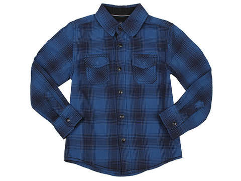 BSR001099 рубашка детская, сине/темно-синяя