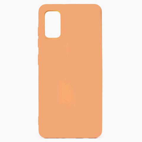 Чехол для Samsung (A415) Galaxy A41 Софт тач мягкий эффект / микрофибра оранжево-розовый