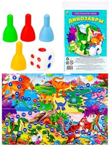 Рыжий Кот/Настольные игры/игра ходилка/мал./Динозавры/ИН-1780
