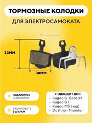 Тормозные колодки для электросамоката Kugoo G-Booster, M5, G1, Dualtron Thunder (30 мм) G-001