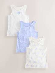 Майка для девочки Next AA8-178, 3 шт., Белый, Голубой