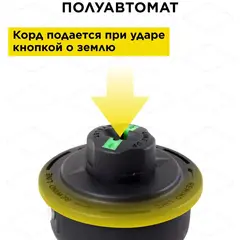 Головка триммерная DDE Wind 7 безразборная смена корда (М8х1,25 прав., + 3/8