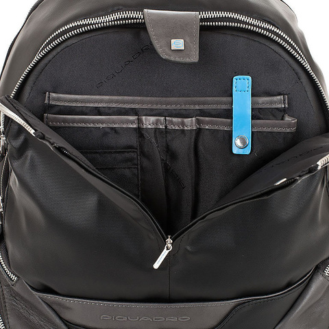 Рюкзак унисекс Piquadro Coleos, чёрный, кожа искусственная/кожа натуральная (CA2943OS/N)