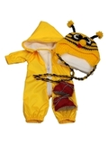 Комбинезон, шапка и сапожки - Пчела / желтый. Одежда для кукол, пупсов и мягких игрушек.