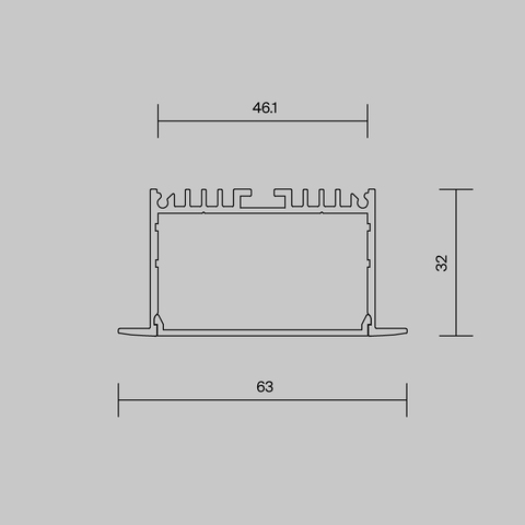 Алюминиевый профиль Maytoni встраиваемый ALM-6332-S-2M