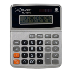 Калькулятор настольный Kenko 12 Bit, двойное питание, LCD, 13.5*10.7*3.1 см, серый