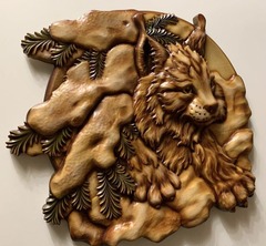 Силиконовый молд Рысь (медальон) № 0461