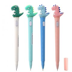 Ручка гелевая Alingar "Динозаврик", с подсветкой, 0,7 мм, черная, игольчатый наконечник, цветной пластиковый корпус, карт. уп.