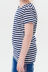 Купить темно-синюю футболку - Магазин тельняшек.ру 8-800-700-93-18Футболка-тельняшка детская (темно-синяя полоса) в Магазине тельняшек