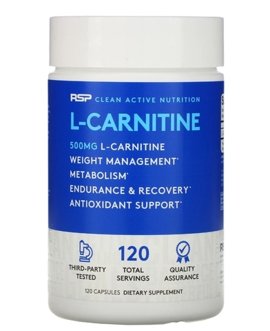 RSP nutrition, L-карнитин, коррекция веса, 500 мг, 120 капсул