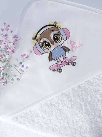 Полотенце детское 120х120 Claire Batiste Atelier Smart Girl для новорожденных с капюшоном