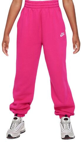 Детские теннисные штаны Nike Sportswear Club Fleece - fireberry/fireberry/white
