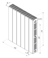 Rifar SUPReMO 500 антрацит, 6 секций - радиатор биметаллический