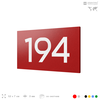 Номер на дверь 194, табличка на дверь для офиса, квартиры, кабинета, аудитории, склада, красная 120х70 мм, Айдентика Технолоджи