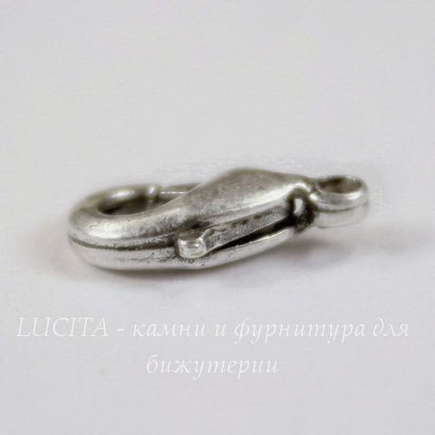 Винтажный замок - карабин 12х7 мм (оксид серебра)