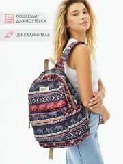 Рюкзак с отделением для ноутбука до 15,6" и USB-портом для зарядки (Бохо слоны)