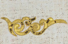 Термоаппликация орнамент люрекс пайетки, р. 17,5х5 см