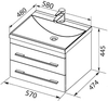 Aquanet 212878 Тумба с раковиной Aquanet Верона 58 белый (подвесная 2 ящика) (212878)