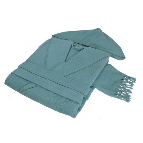 Халат хлопковый Hamam Meyzer Tassels бирюзовый