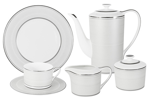 Чайный сервиз 21 предмет на 6 персон Anna Lafarg Emily Жемчуг