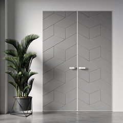 Двустворчатая распашная дверь эмаль Profil Doors 9PE смоки глухая