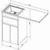 Aquanet 239204 Тумба с раковиной Токио 110 L напольная 1 ящик 2 фасада цвет белый глянец (239204)
