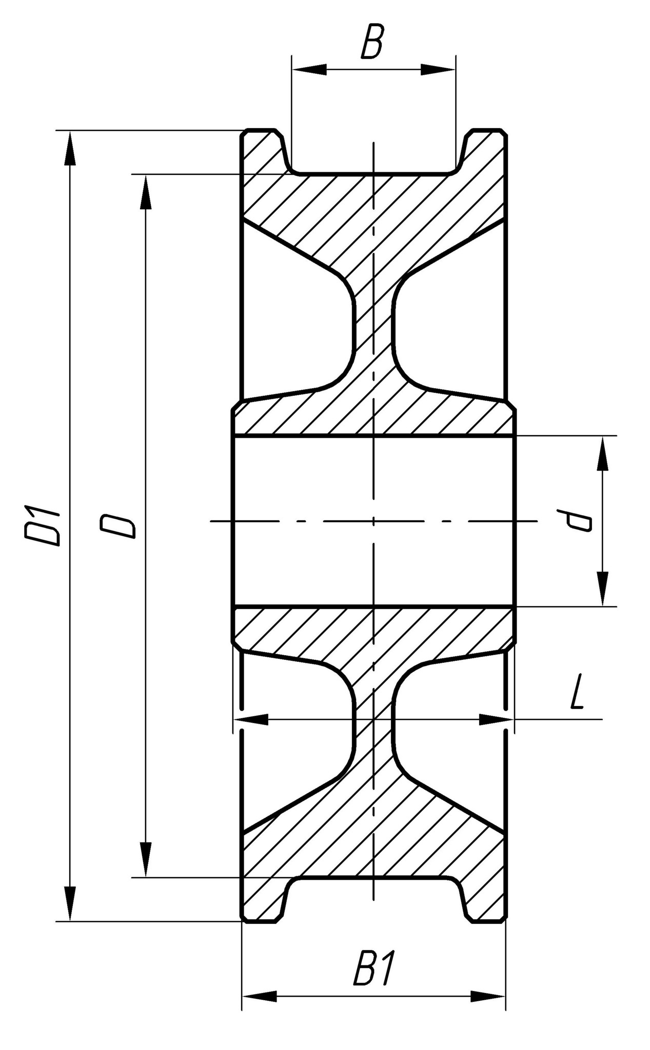 Колесо крановое к2р 320х80 чертеж