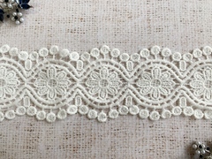 Кружево плетеное, ш. 8 см, молочный