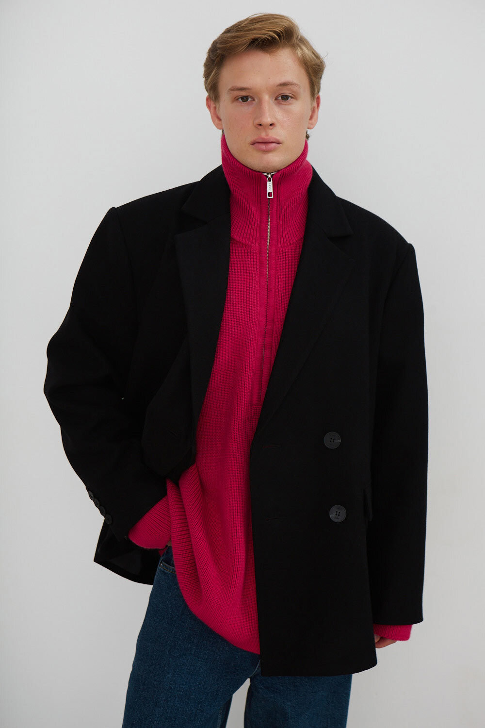 Пальто-пиджак мужское, черный